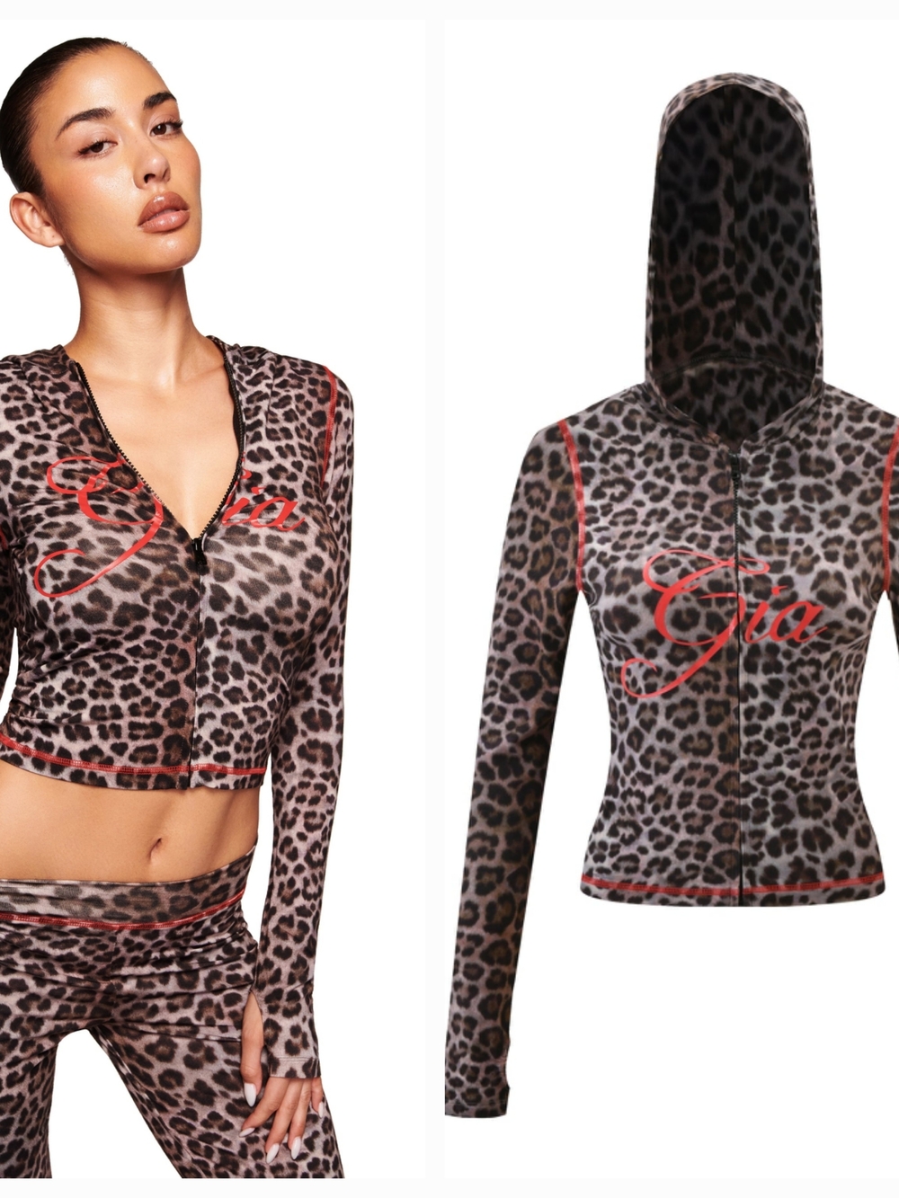 I.AM.GIA BLARE Hoodie in Dark Leopard XXS